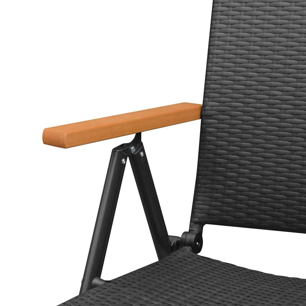Stapelbare Gartenstühle 2 Stk. Poly Rattan Schwarz-6