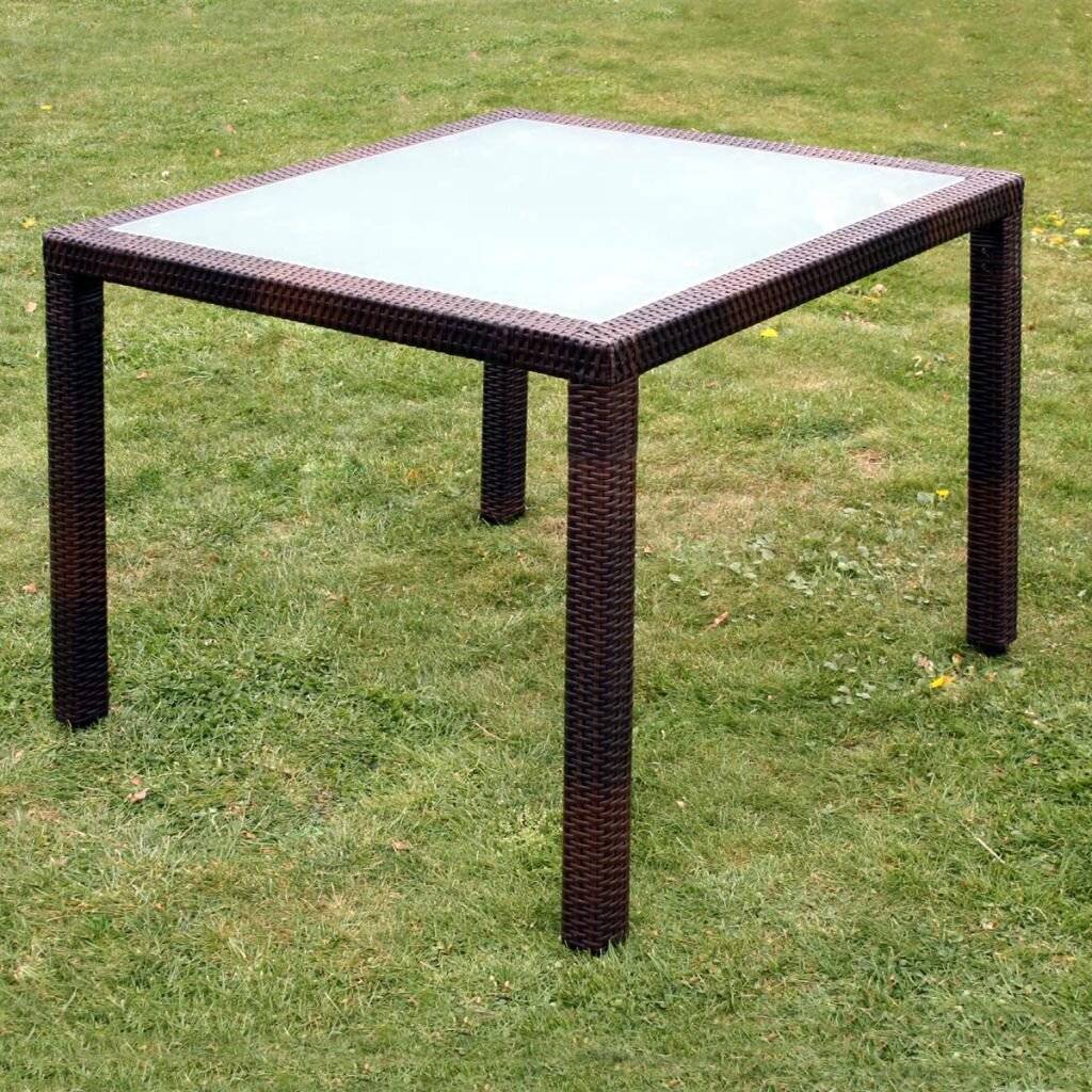 5-tlg. Garten-Essgruppe mit Auflagen Poly Rattan Braun-2