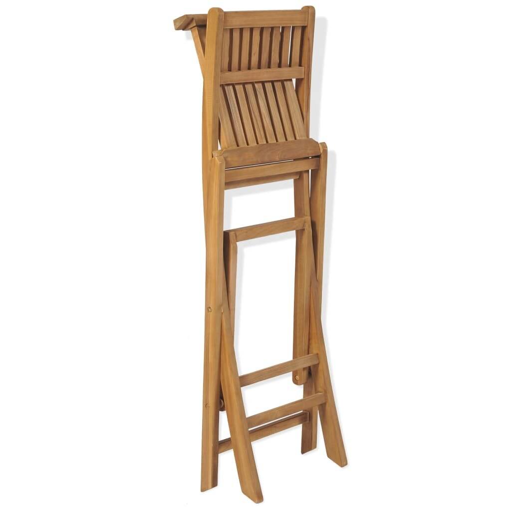 Klappbare Garten-Barhocker 2 Stk. Massivholz Teak-6