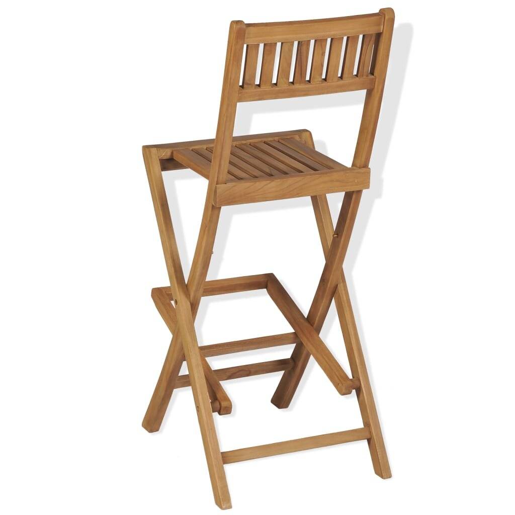 Klappbare Garten-Barhocker 2 Stk. Massivholz Teak-2