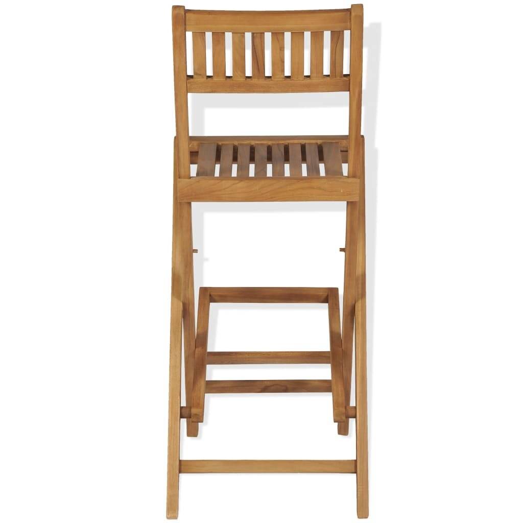 Klappbare Garten-Barhocker 2 Stk. Massivholz Teak-4