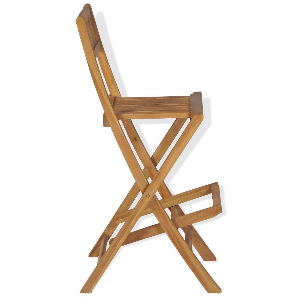 Klappbare Garten-Barhocker 2 Stk. Massivholz Teak-5