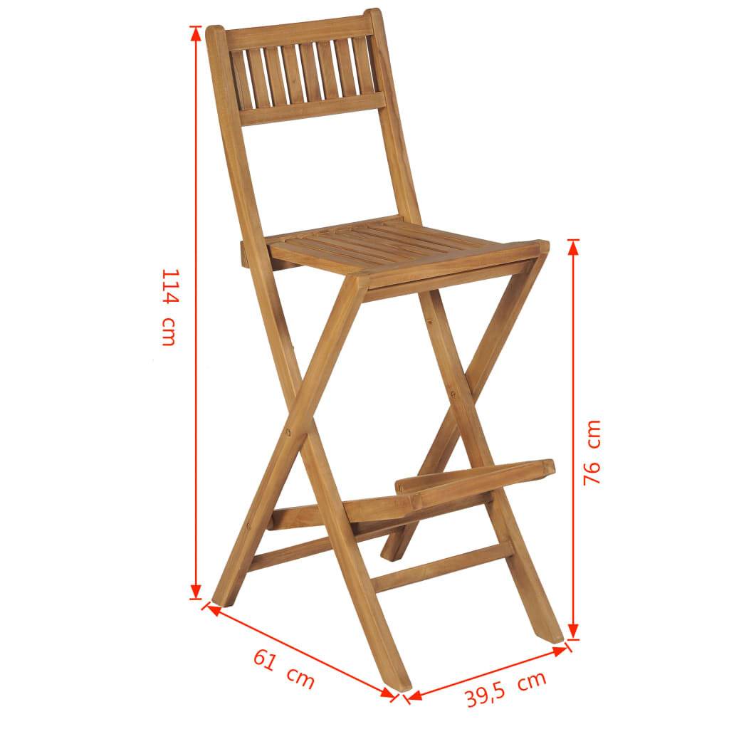 Symbolbild für Klappbare Garten-Barhocker 2 Stk. Massivholz Teak