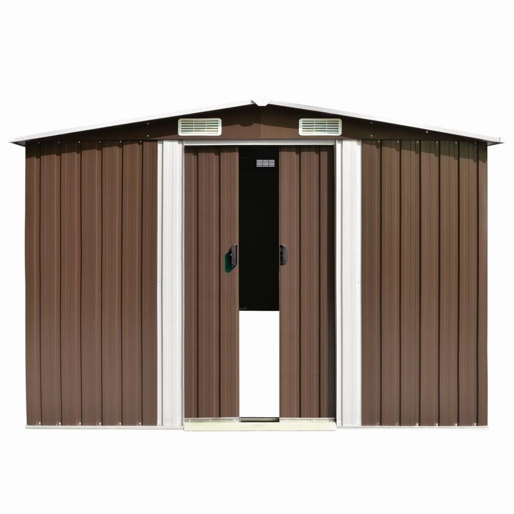 Geräteschuppen 257×497×178 cm Metall Braun-4