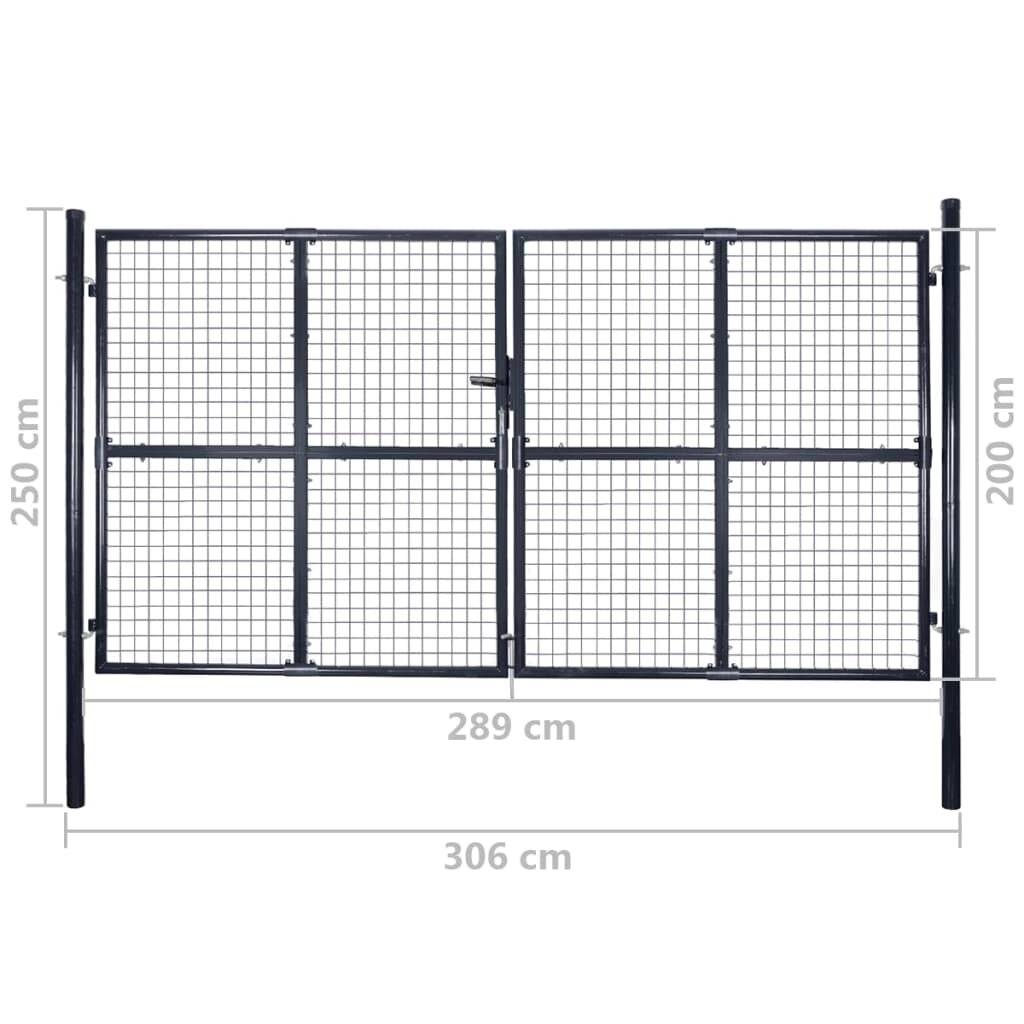 Symbolbild für vidaXL Maschen-Gartentor verzinkter Stahl 300 x 200 cm Grau