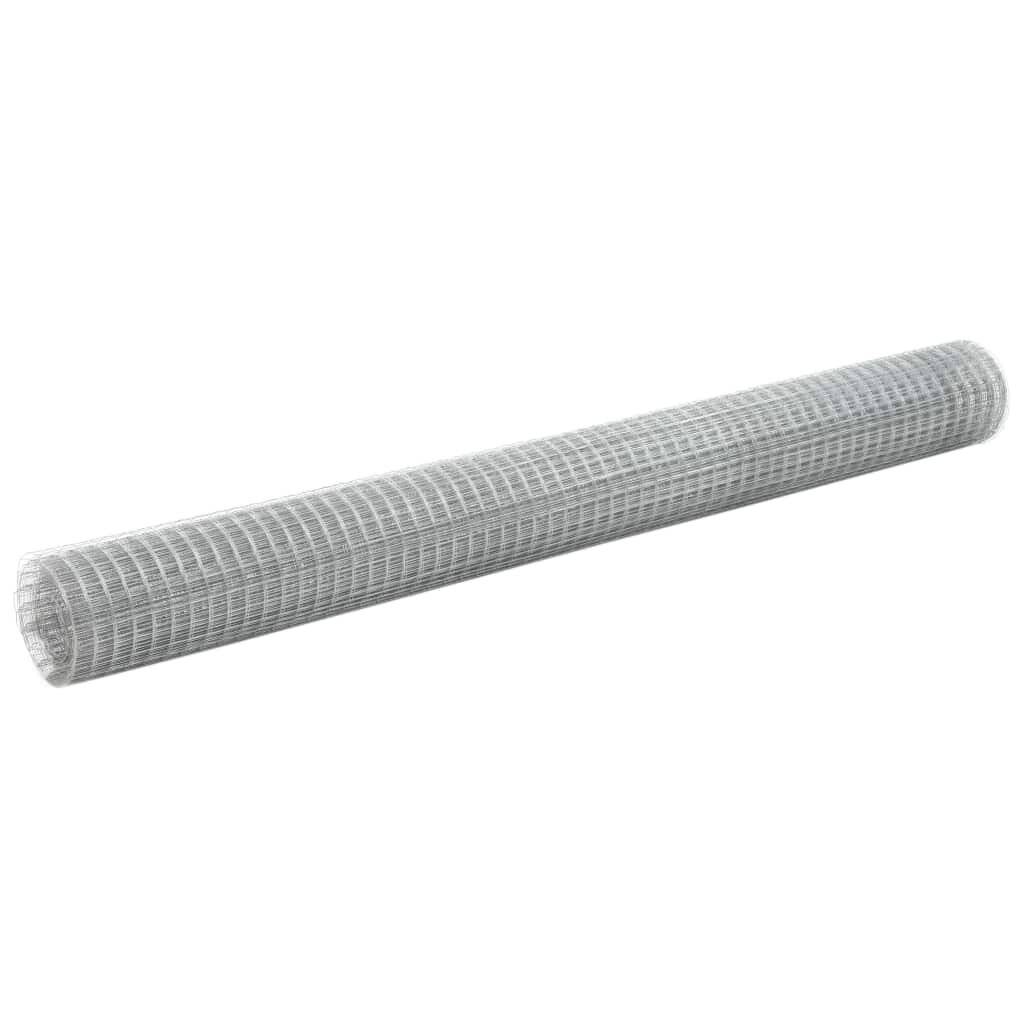 Maschendraht Verzinkter Stahl 25×1,5 m Quadrat Silbern-0