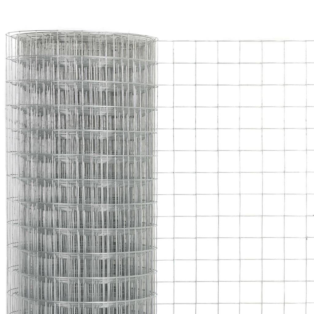 Maschendraht Verzinkter Stahl 25×1,5 m Quadrat Silbern-2