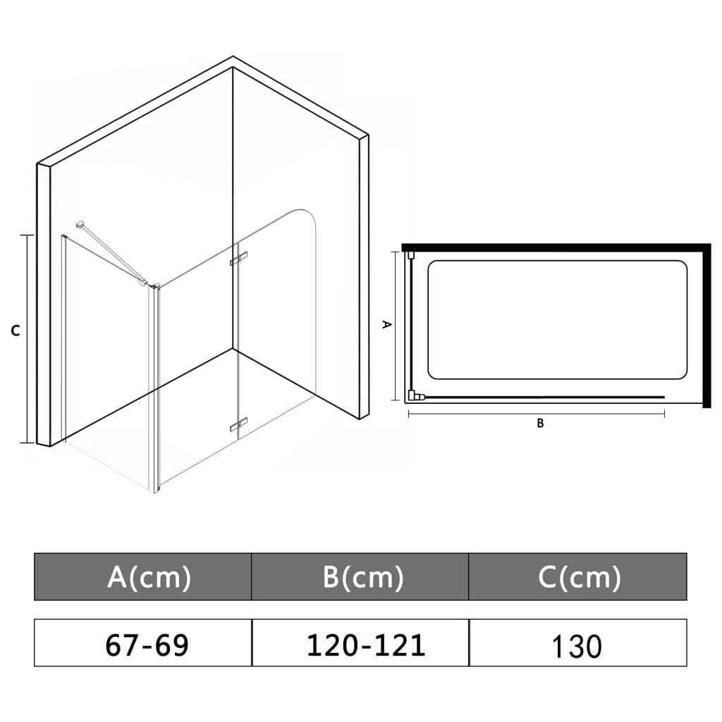 Symbolbild für Doppelte Faltbare Duschkabine ESG 120 x 68 x 140 cm