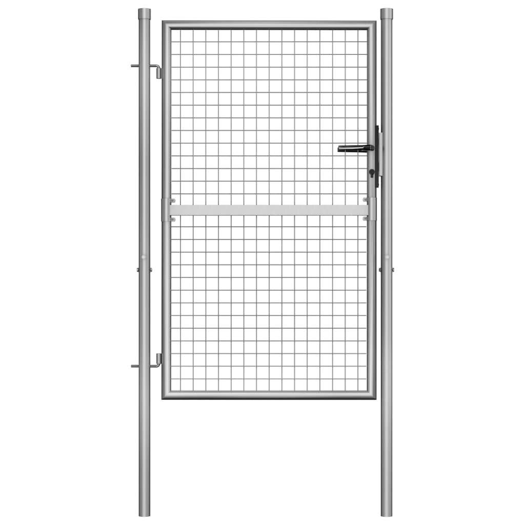 vidaXL Gartentor verzinkter Stahl 100 x 125 cm Silber-5