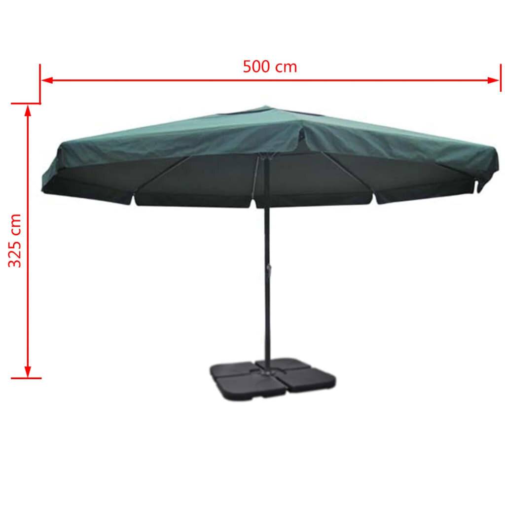 Symbolbild für vidaXL Sonnenschirm Aluminium Tragbarer Sonnenschirmständer Grün