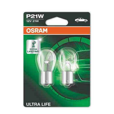 OSRAM ULTRA LIFE P21W BA15s 12 V/25 W (2er Blister)
