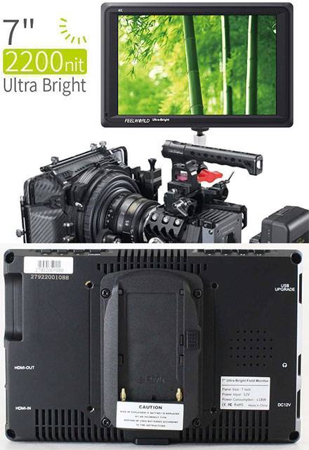 Feelworld FW279 7" 4K HDMI DSLR Field Camera Monitor (2200nits, sonnenlichtlesbar)-0