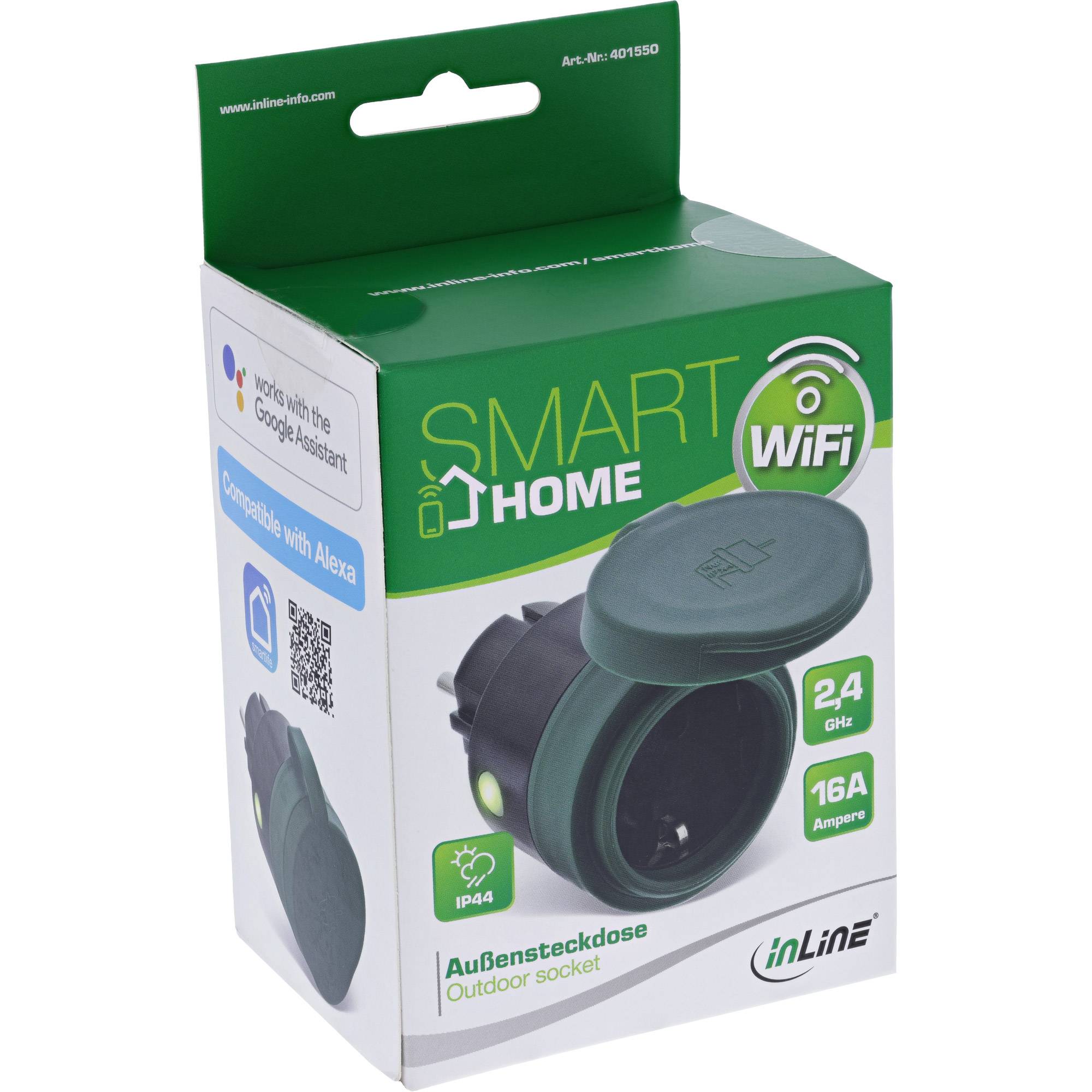 InLine® SmartHome Steckdose Outdoor IP44-4