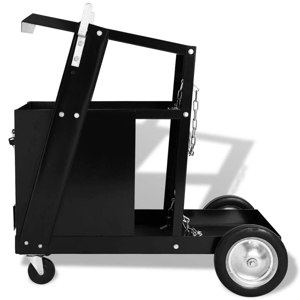 VidaXL Schweißwagen mit 4 Schubladen Schwarz-1