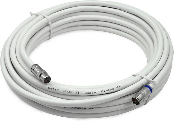 Satix SKK01003 Koaxialkabel F-Schnell-Stecker Koaxstecker F/IEC-Kabel 10 m 120 dB