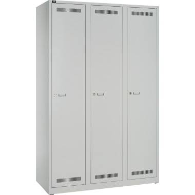 Bisley Garderobenschrank LIGHT 3 Abteile 400, Farbe lichtgrau-1