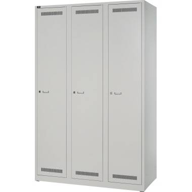 Bisley Garderobenschrank LIGHT 3 Abteile 400, Farbe lichtgrau-2