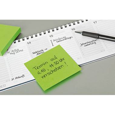 Post-it Haftnotiz Neon Notes 654NGR 76x76mm 100Blatt neongrün-2