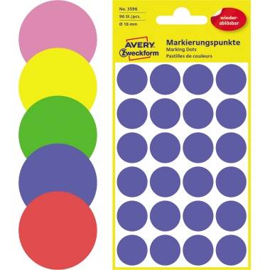 Avery Zweckform Markierungspunkt 3596 18mm blau 96 St./Pack.-2