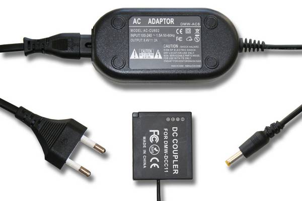 vhbw Kamera-Netzteil Netzkabel kompatibel mit Panasonic Lumix DMC-GF5X | DMC-GF6 Kamera, Digitalkamera, DSLR - Netzteil