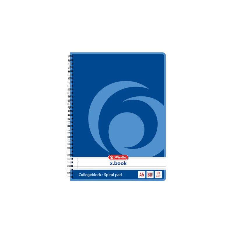 herlitz Collegeblock x.book DIN A5, 80 Blatt, liniert-0