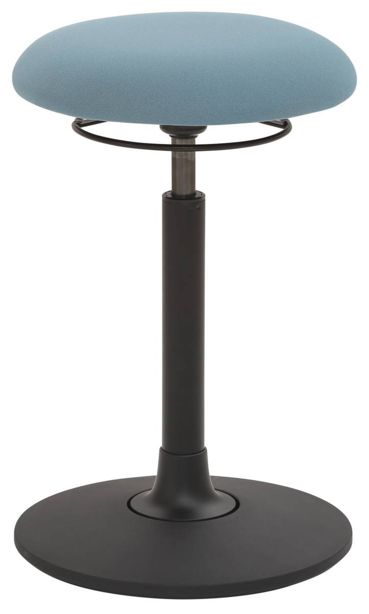 Pendelhocker,Sitz H 580-830mm,Schwingeffekt,Rundsitz,Sitz Stoff türkis,Tellerfuß,Gestell schwarz-0