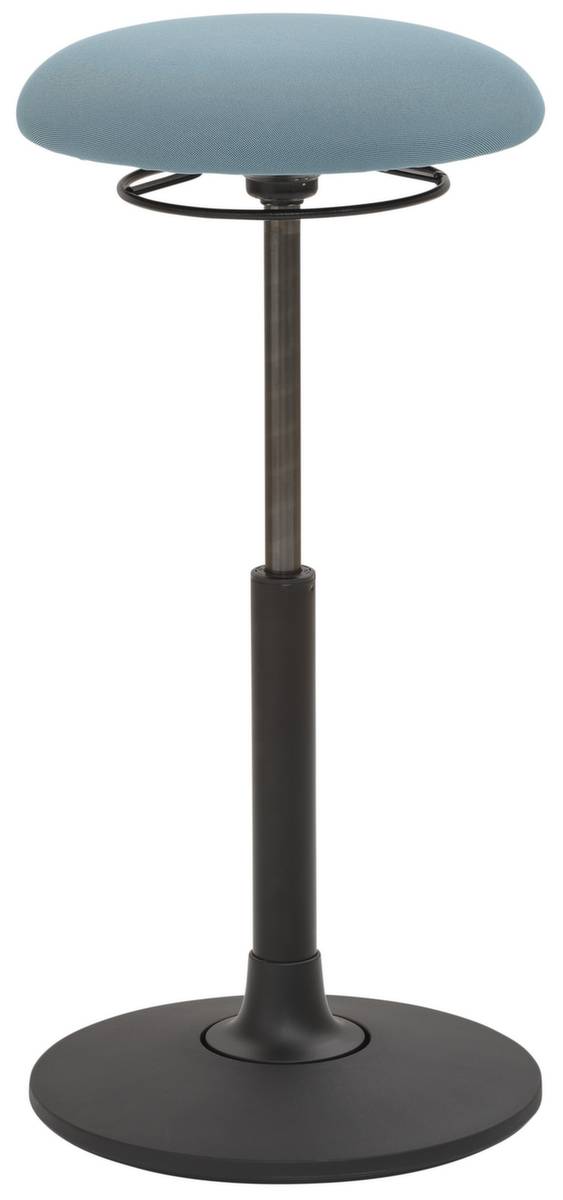 Pendelhocker,Sitz H 580-830mm,Schwingeffekt,Rundsitz,Sitz Stoff türkis,Tellerfuß,Gestell schwarz-1