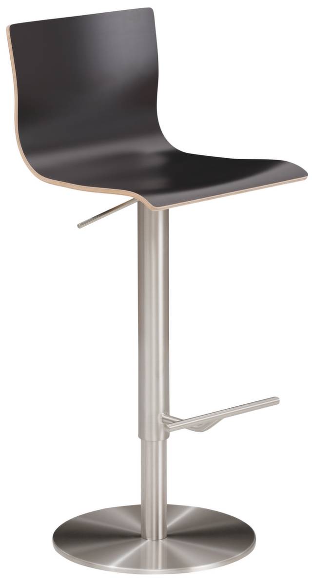Barhocker,Sitz H 550-815mm,Sitz anthrazit,m. Fußstütze,Tellerfuß,Gestell chrom-0