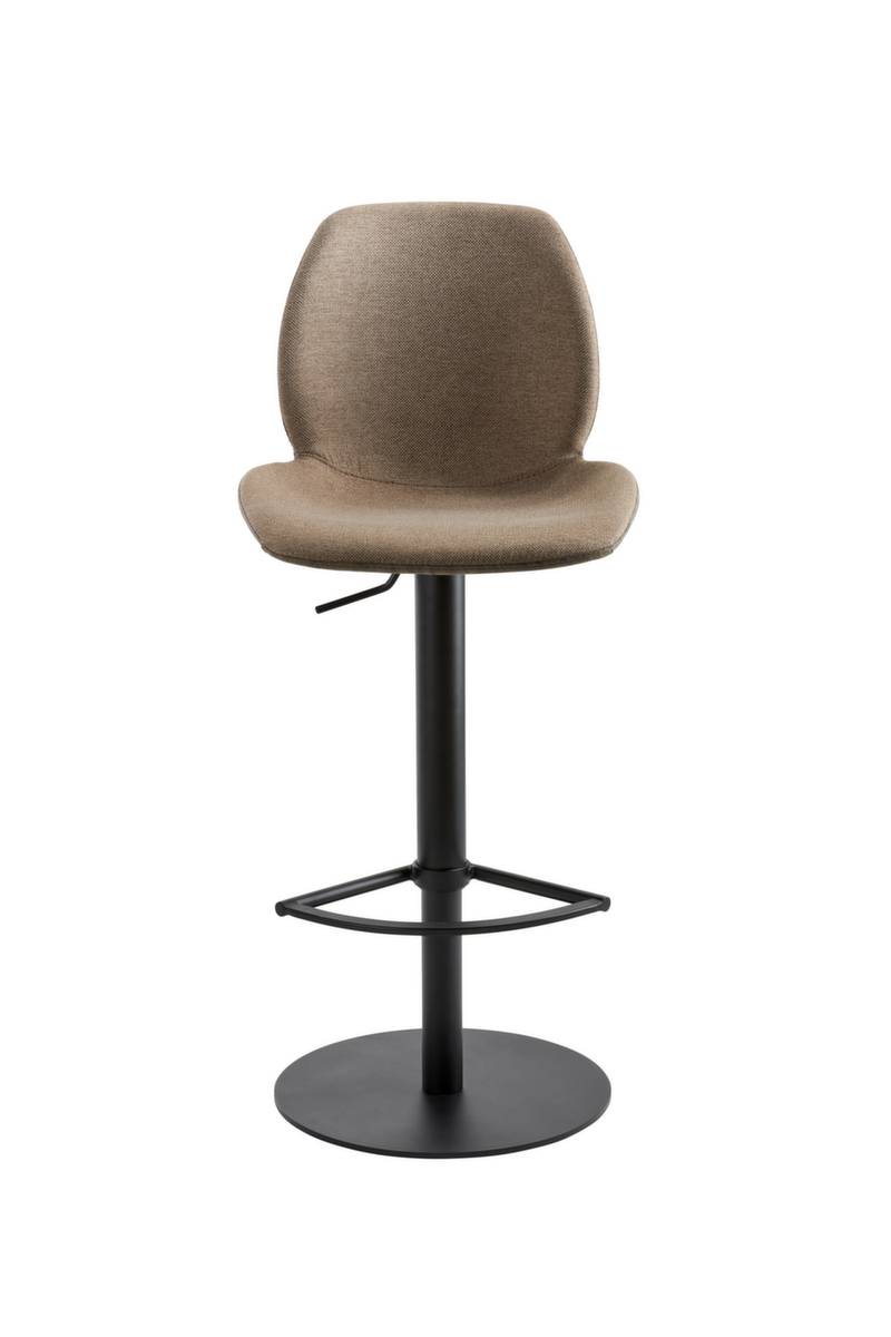 Barhocker,Sitz H 525-775mm,Sitz Stoff sand meliert,Rücken Stoff sand meliert,m. Fußstütze,Tellerfuß,Gestell schwarz-1