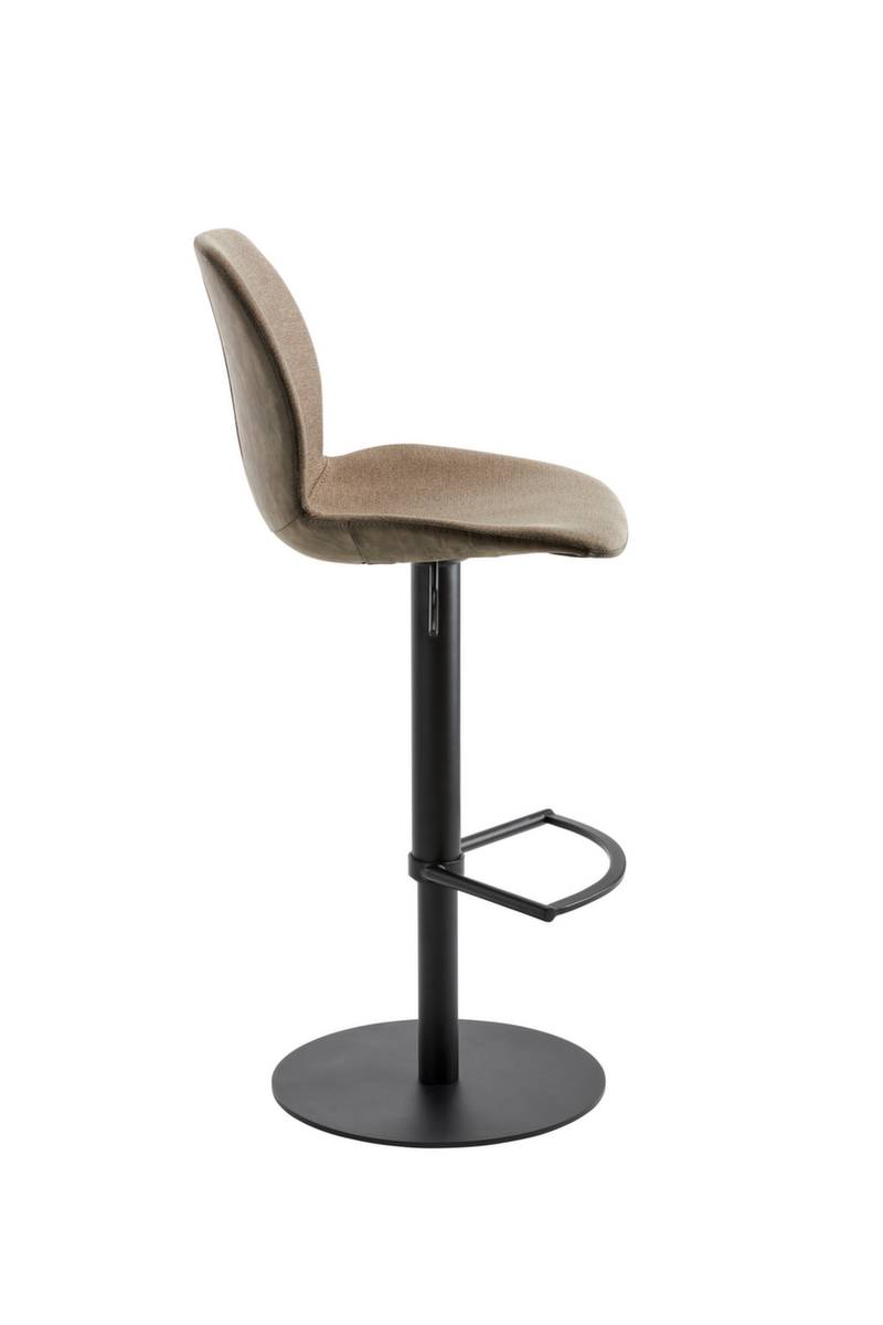 Barhocker,Sitz H 525-775mm,Sitz Stoff sand meliert,Rücken Stoff sand meliert,m. Fußstütze,Tellerfuß,Gestell schwarz-3