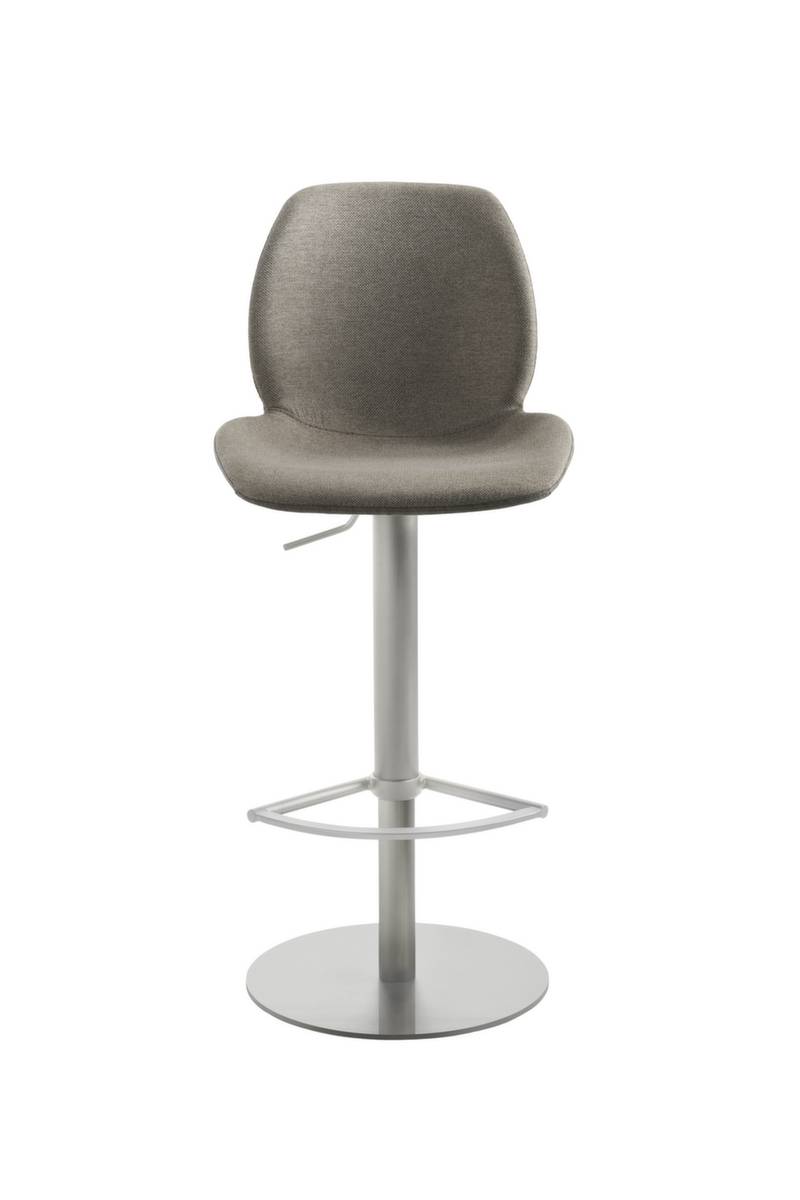 Barhocker,Sitz H 525-775mm,Sitz Stoff muschelgrau meliert,Rücken Stoff muschelgrau meliert,m. Fußstütze,Tellerfuß-5