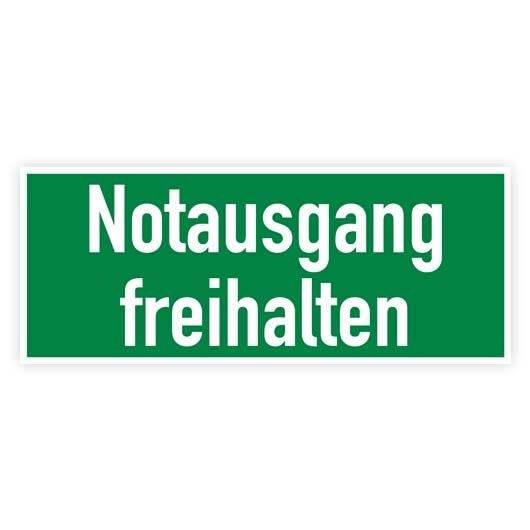 Rettungszeichen, Notausgang freihalten, Aufkleber, Folie, 250 x 100 mm-0