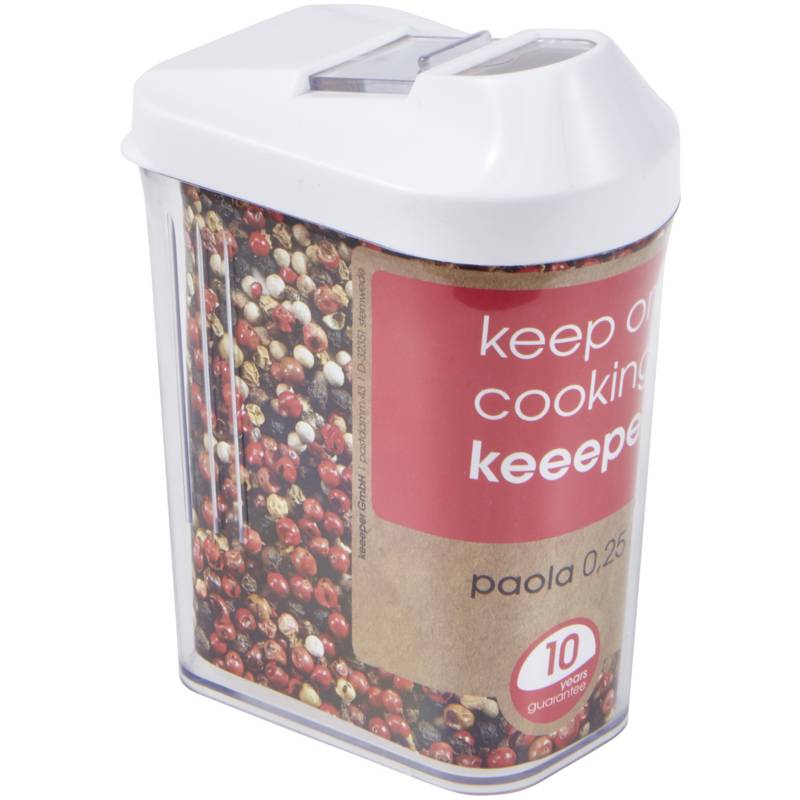 keeeper Schüttdose "paola", 0,25 Liter, weiß / transparent