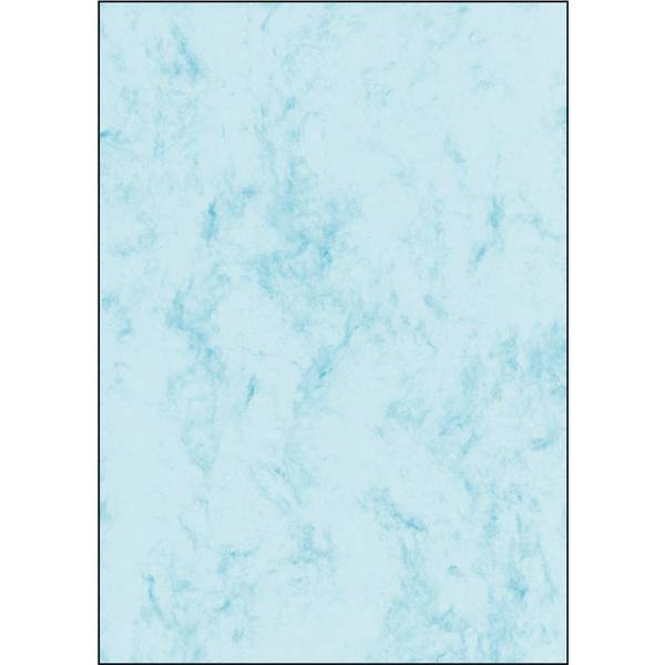 Designpapier Marmor A4 90g/qm VE=100 Blatt blau