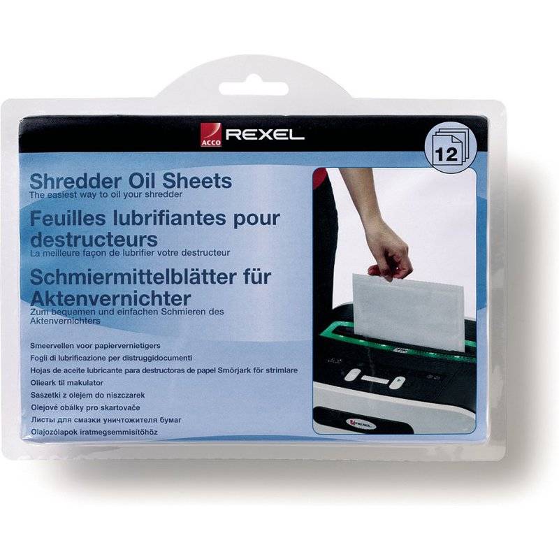 Rexel Schmiermittel-Blätter für Aktenvernichter, 12 Blatt-0