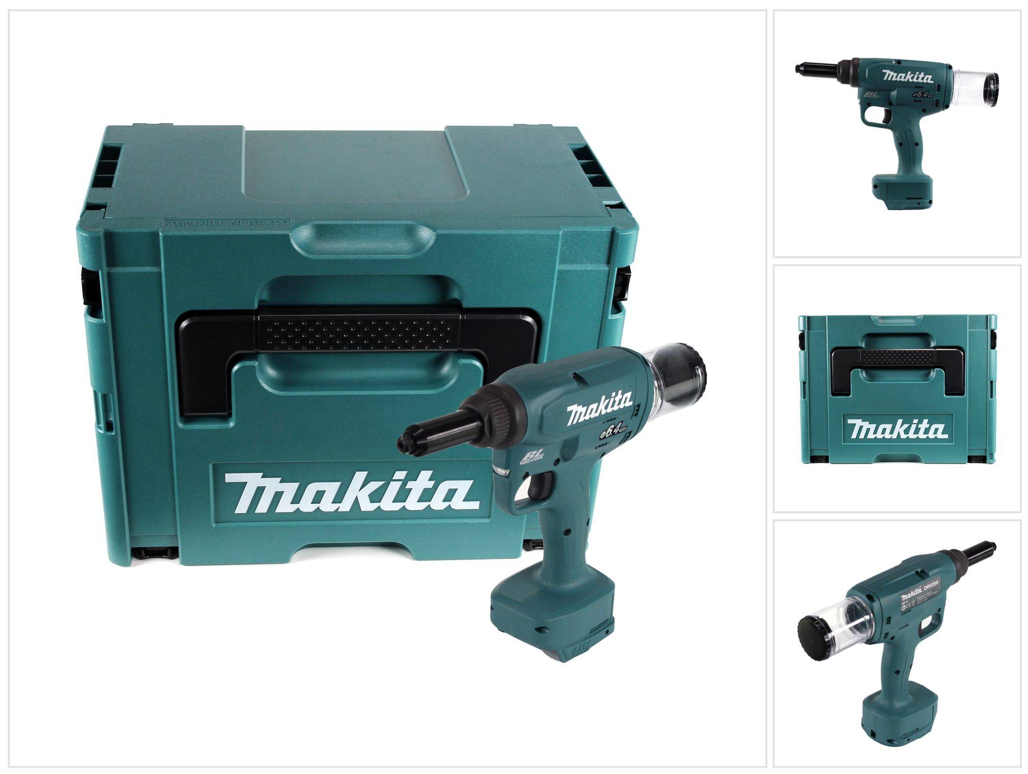 Makita DRV 250 ZJ Akku Blindnietsetzgerät 18 V 20 kN Brushless + Makpac - ohne Akku, ohne Ladegerät-0