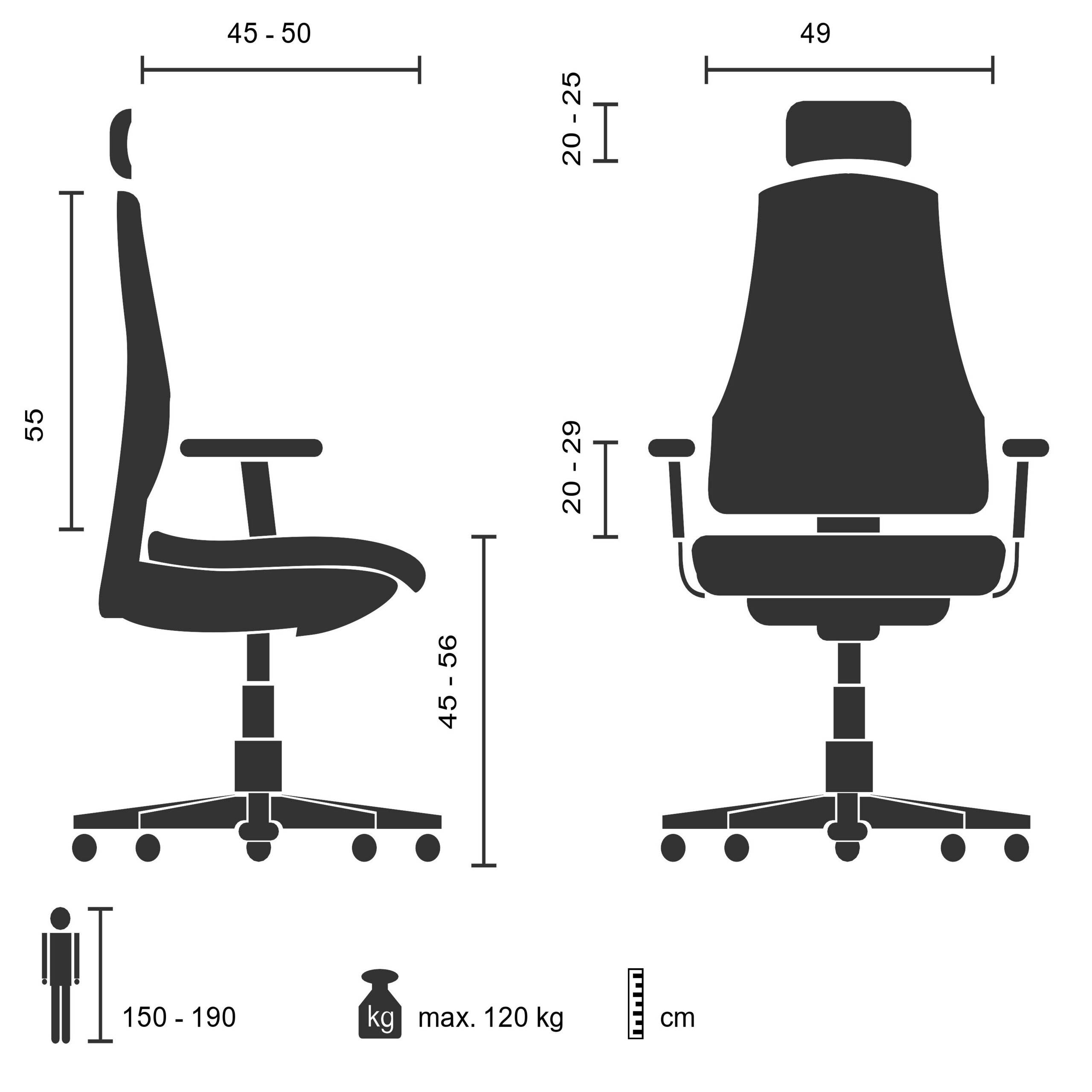 Bürostuhl Drehstuhl IKAST I Netzstoff Stoff schwarz hjh OFFICE-1