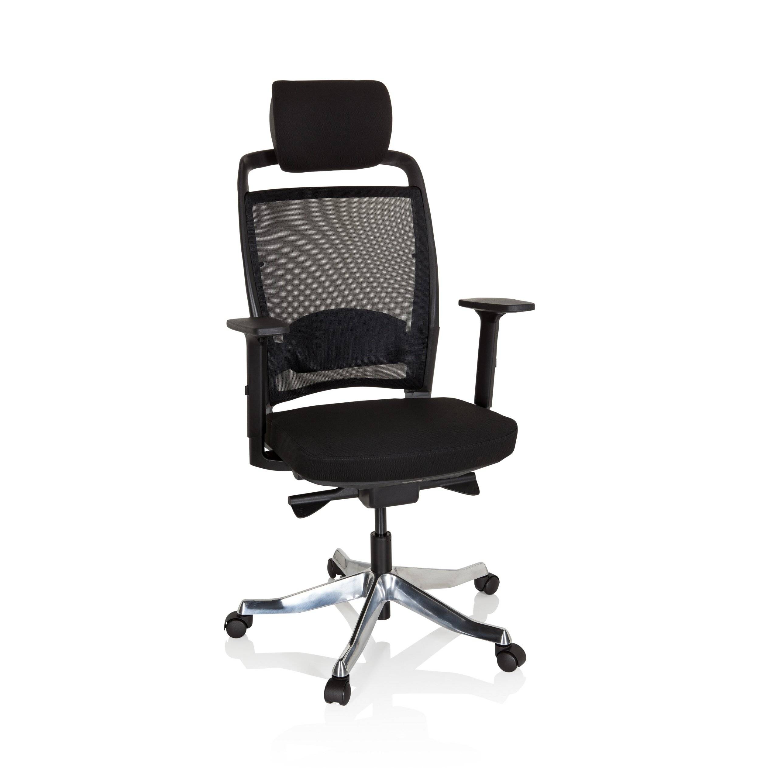 Bürostuhl Drehstuhl IKAST I Netzstoff Stoff schwarz hjh OFFICE-0