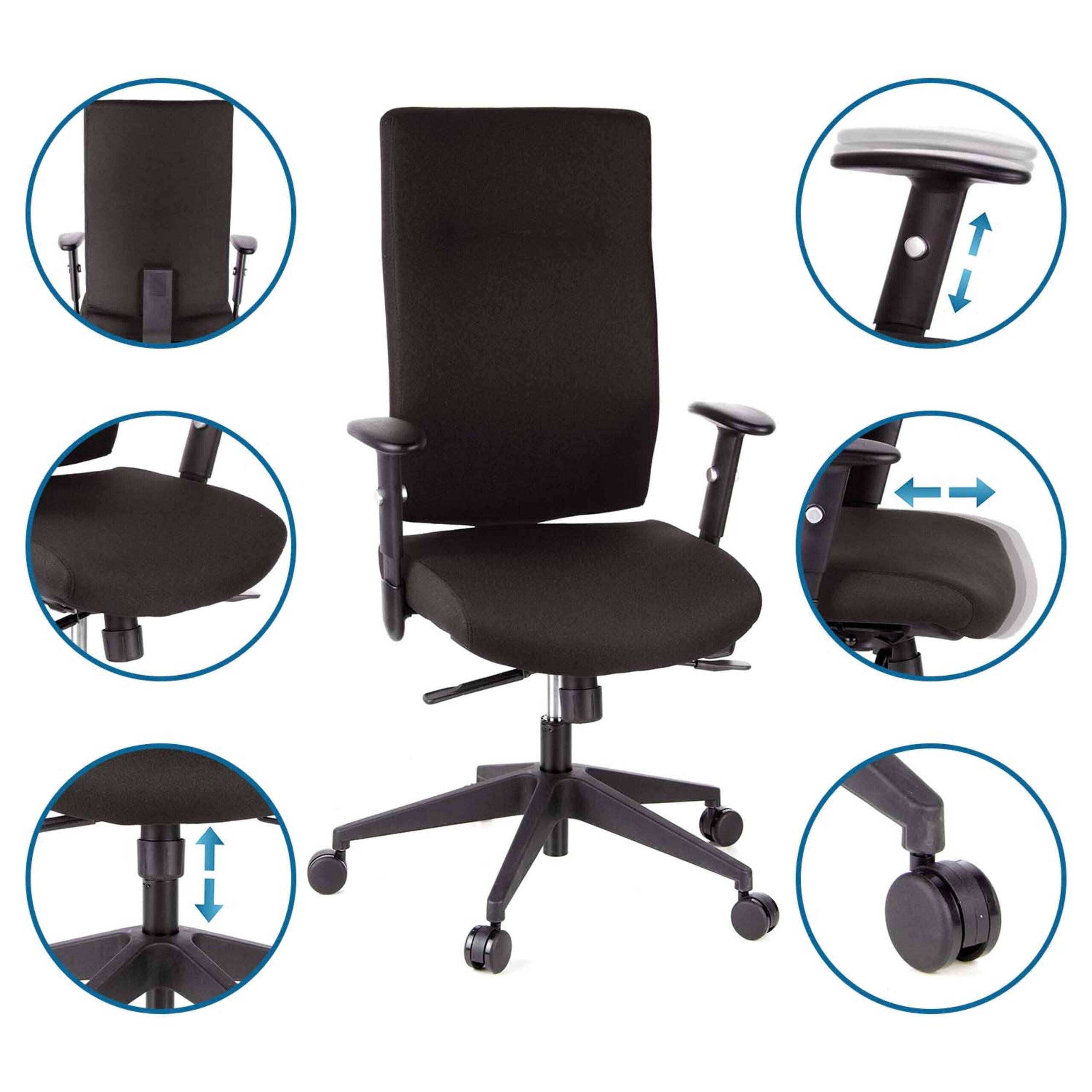 Bürostuhl Drehstuhl PRO-TEC 300 Stoff schwarz hjh OFFICE-2