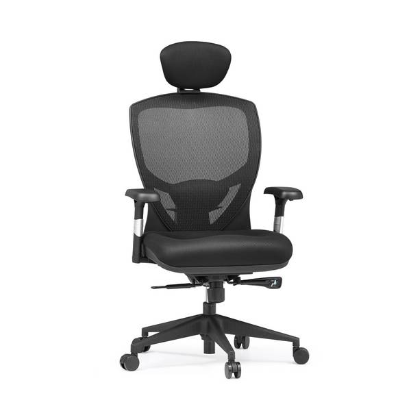 Bürostuhl Chefsessel VENUS BASE Sitz Stoff Rücken Netz schwarz hjh OFFICE