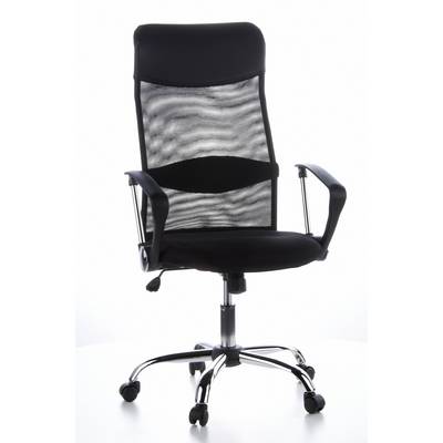 Bürostuhl Chefsessel Schreibtischstuhl ARIA HIGH Netzstoff Kunstleder schwarz Chrom hjh OFFICE-0