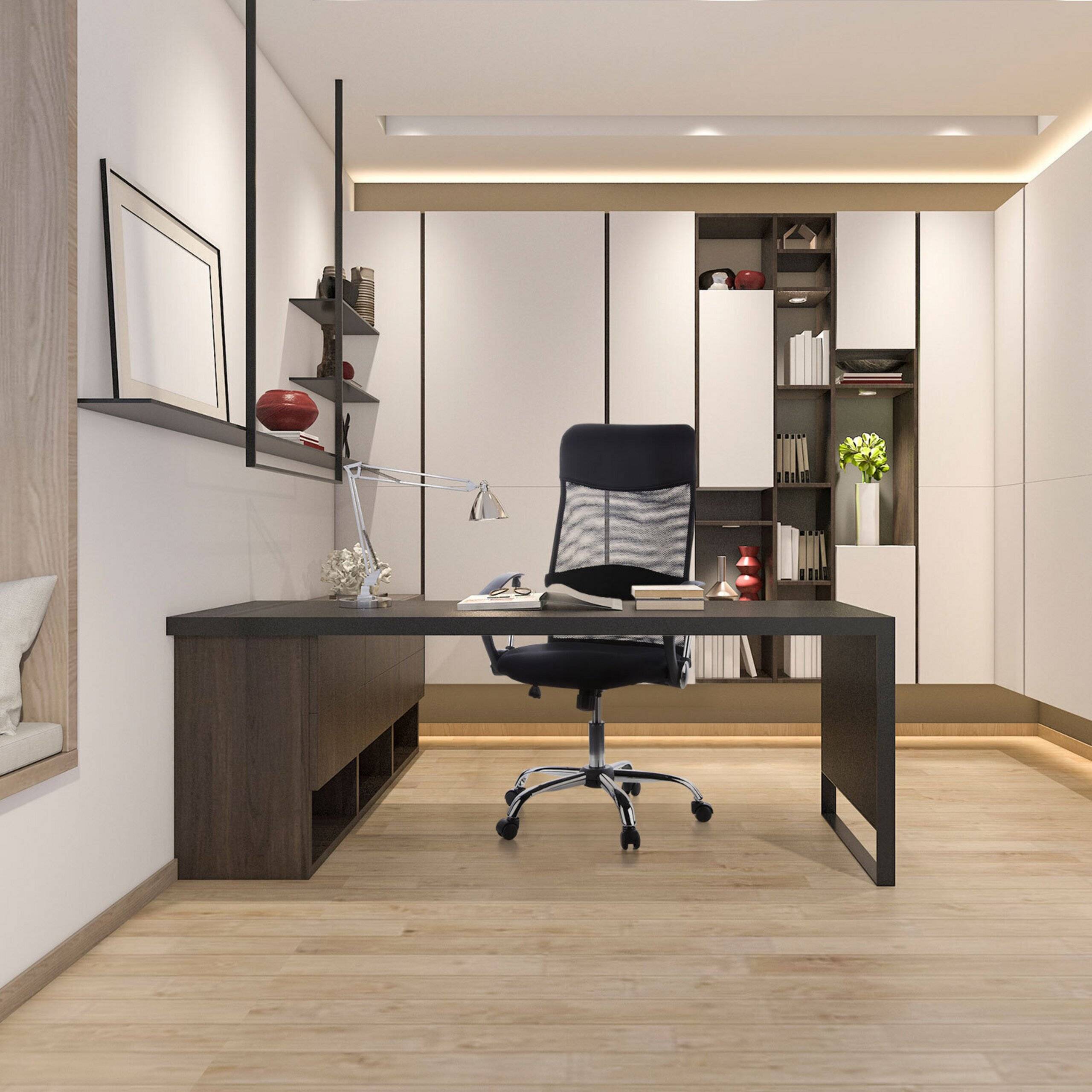 Bürostuhl Chefsessel Schreibtischstuhl ARIA HIGH Netzstoff Kunstleder schwarz Chrom hjh OFFICE-4