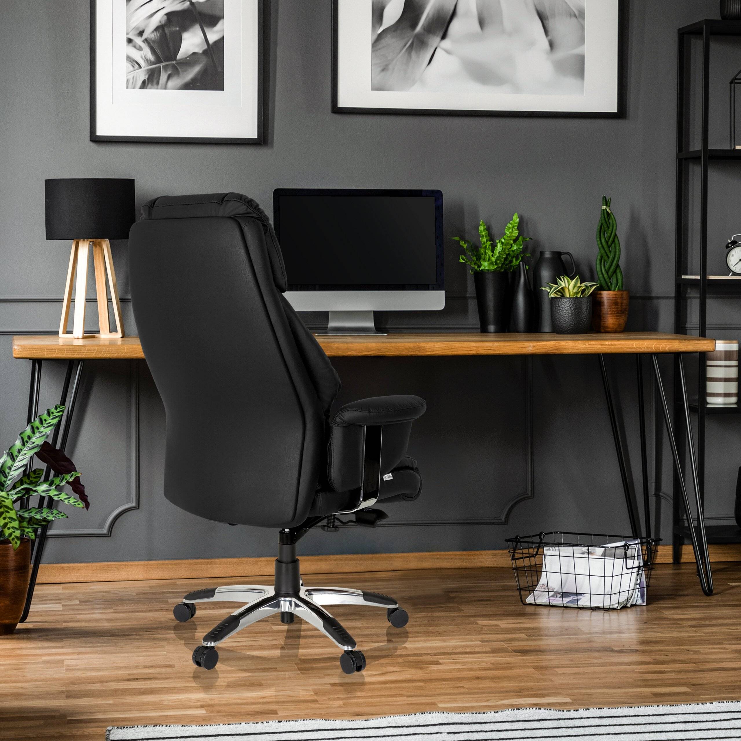 Luxus Chefsessel PRADO Leder schwarz hjh OFFICE-4