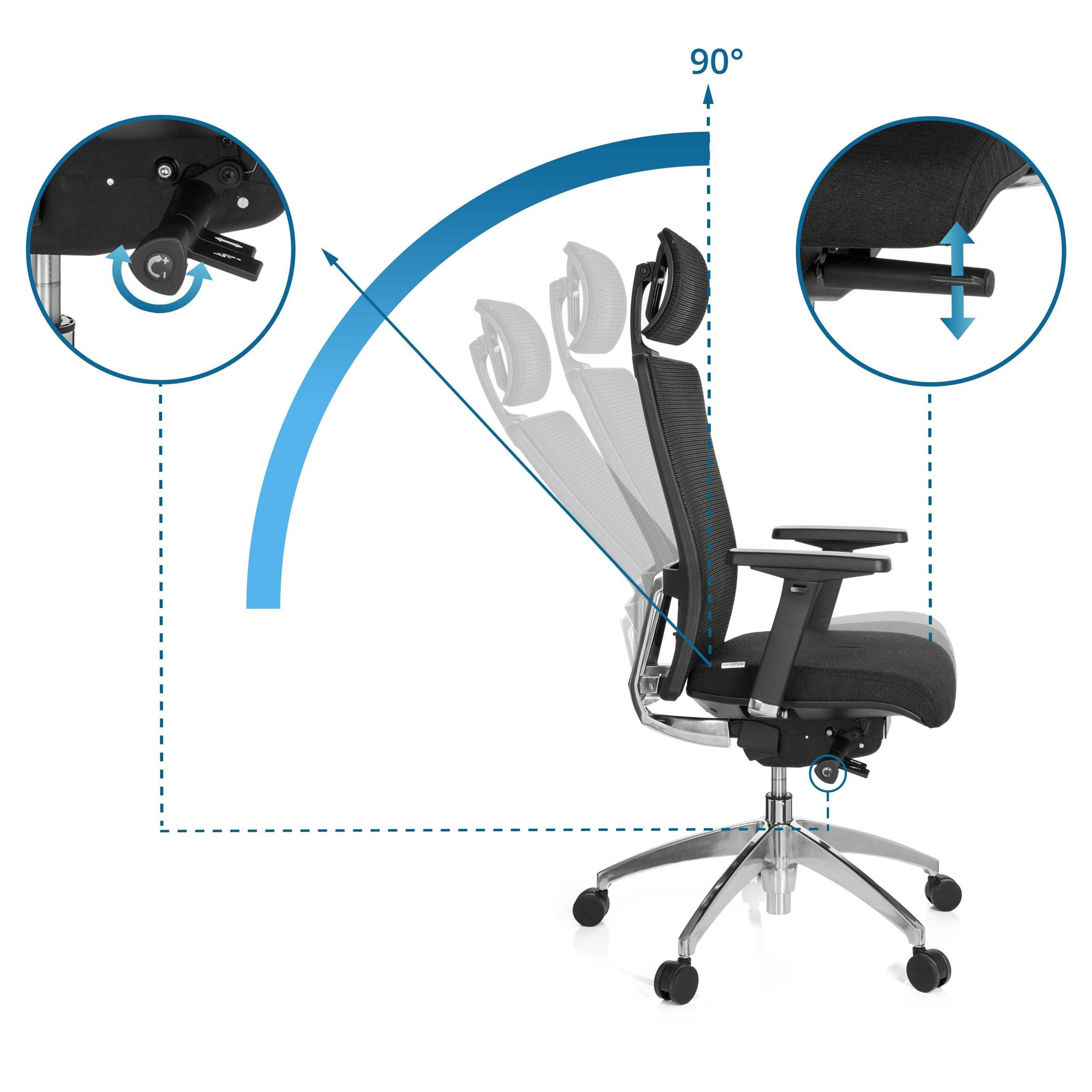 Bürostuhl Chefsessel ASTRA LUX Netz schwarz hjh OFFICE-2
