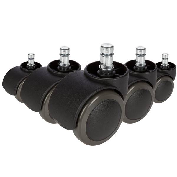 5x Hartbodenrollen ROLO 11mm 50mm Büro-Stuhl-Rollen für Hartböden (5er Pack) hjh OFFICE