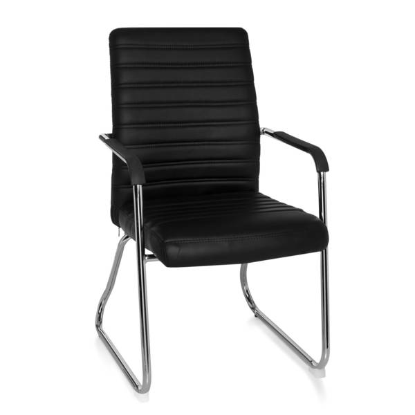 Konferenzstuhl Kufenstuhl Stuhl STEEL V PU schwarz hjh OFFICE