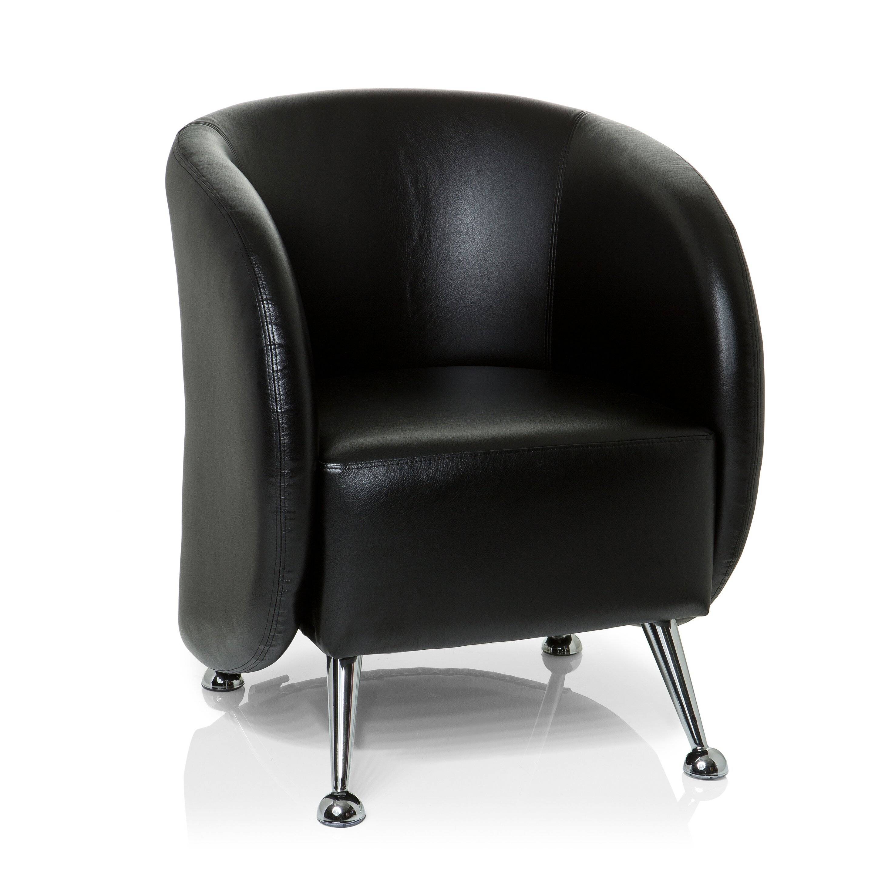 Loungesessel Clubsessel ST. LUCIA Kunstleder schwarz hjh OFFICE-0