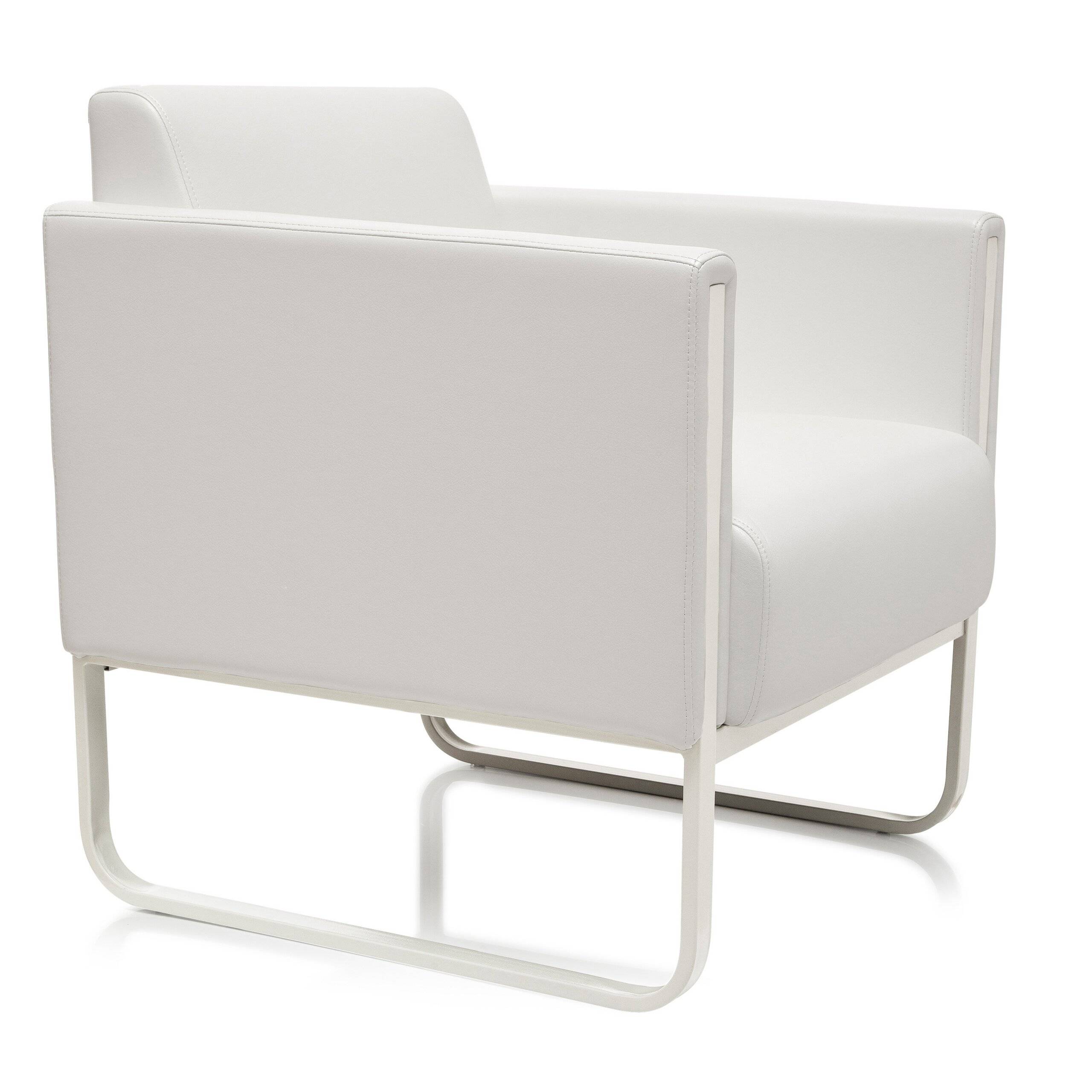 Loungesessel ARUBA Gestell weißgrau Kunstleder 1-Sitzer weiß hjh OFFICE-3