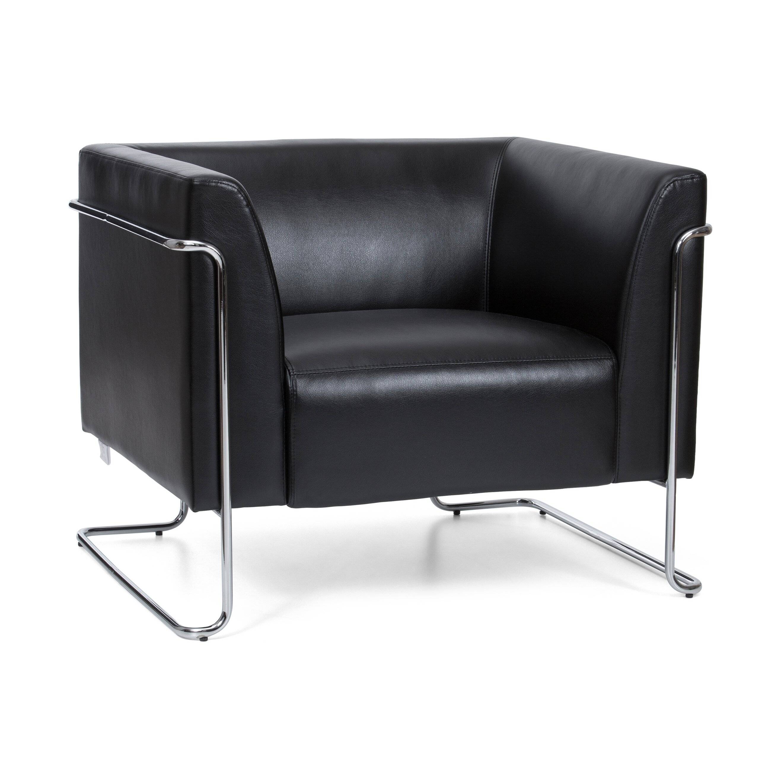 Loungesessel CURACAO Kunstleder 1-Sitzer schwarz hjh OFFICE-0
