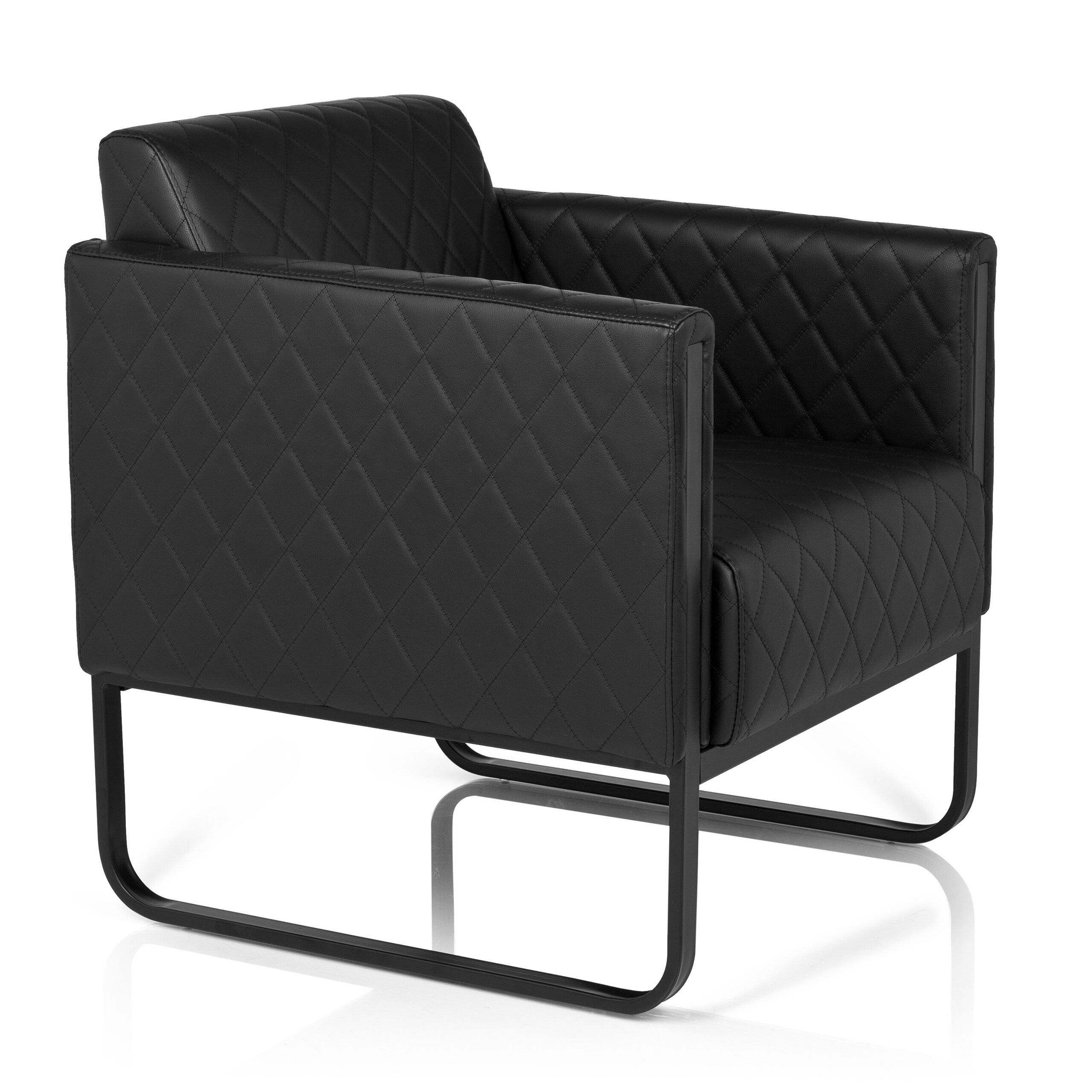 Loungesessel ARUBA BLACK Gestell schwarz Kunstleder 1-Sitzer schwarz hjh OFFICE-3